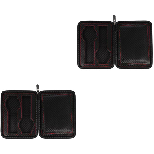 2Pcs Black Watch Display Box Convenient Storage Organizer 2