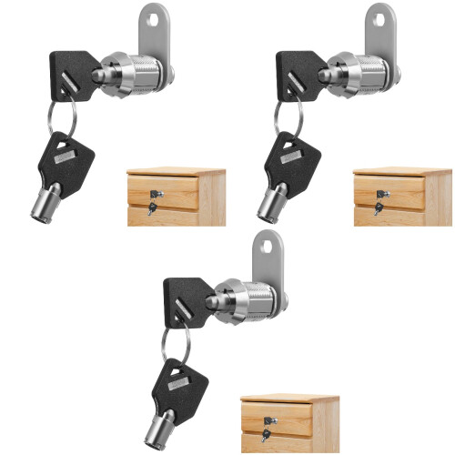 3Pcs Tubular Box Lock Replacement with Keys for Home Cabinet Security 2