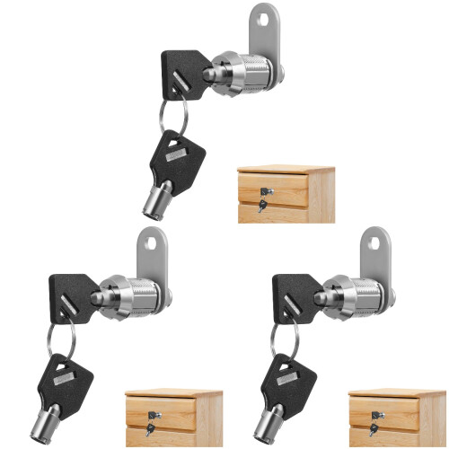 3Pcs Tubular Box Lock Replacement with Keys for Home Cabinet Security 1