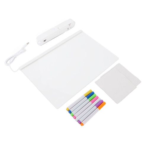 Whiteboard 30x20cm transparent mit 7 Markern 2