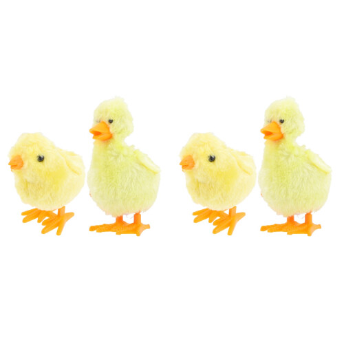 2Sets Gelbes Plüsch Wind-Up Hühnerspielzeug Für Kinder 1