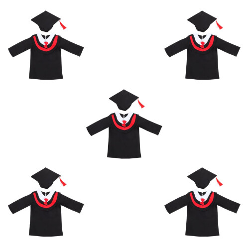 5Stk Kinderabschlussrobe Mit Hut Tassel Für Schulfeier 1