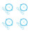 20Pcs 360 Degree Swing Arm Protractor Blue Plastic Math Teaching Tools 4