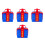 4Sets Plastic Fun Gift Box Model Decor for Office and Home 4