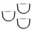 3Pièces Fixation Casque Soudure Aluminium Noire 9