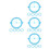 20Pcs 360 Degree Swing Arm Protractor Blue Plastic Math Teaching Tools 3