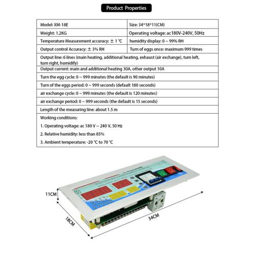 -18E Hatcher Controller Automatic Temperature Control Silver 220V 2