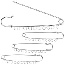 8Pcs Heavy Duty Silver Metal Safety Pins for DIY Jewelry and Decor