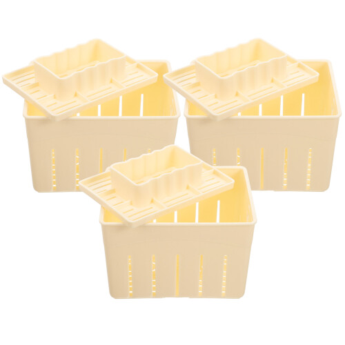 9Sets Light Yellow Plastic Tofu Press Mold Household Cheese Press Tool 1