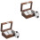 2Pcs Watch Box Coffee Wood with Velvet Lining Display Case Organizer 3