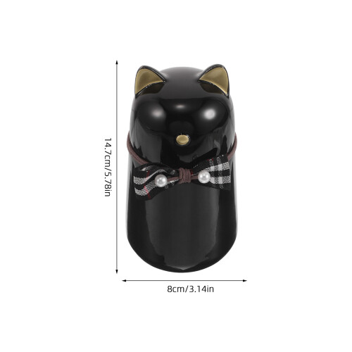 Black Ceramic Dog Memorial Urn Portable Keepsake Ashes Holder 2