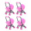 8Pcs Pink Plastic Toy Stroller for Dolls Realistic Playroom Accessory 1