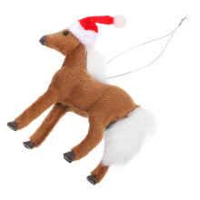 4Pcs Christmas Tree Hanging Horse Ornaments Coffee Xmas Party Decor