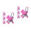 8Pcs Pink Plastic Toy Stroller for Dolls Realistic Playroom Accessory 10