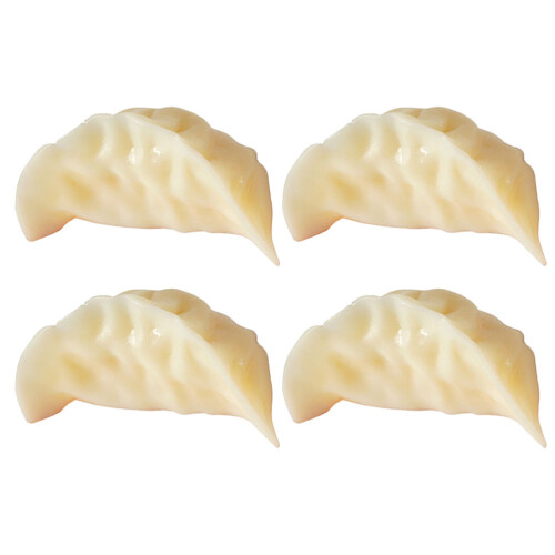16Pcs Lifelike Beige Dumpling Models PVC Decorative Kitchen Display