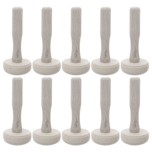 30Pcs Durable Wooden Ink Rollers Ivory Art Brayers for DIY Printmaking