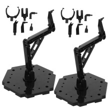 6Sets Stable Black Plastic Action Figure Base Stands for Model Display