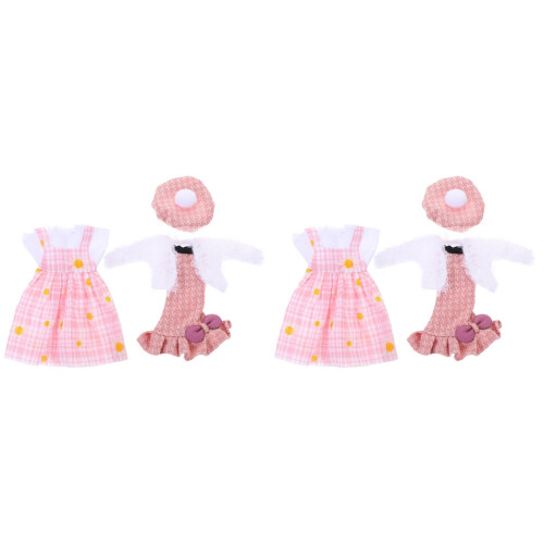 2Sets Herbruikbare Roze Poppenrok Katoen Decoratie 1