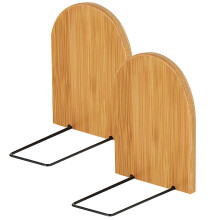 2St Praktische En Decoratieve Bamboe Boeksteunen Voor Desktop
