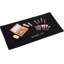 4Pcs Soft Cloth Makeup Mats for Vanity Desk Home Use Non-Slip Black