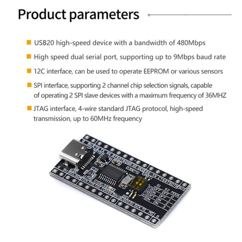 CH347T Development Board Module USB2.0 High Speed USB to UART / I2C / SPI / JTAG / GPIO Open Source USB-HS-Bridge 2