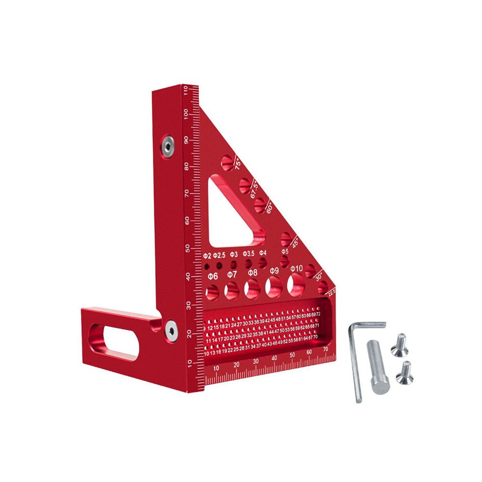 Woodworking Square Protractor, Woodworking Square With Dowel Pins,Aluminum Alloy Miter Triangular Ruler,Angler Scriber A 6032522675835