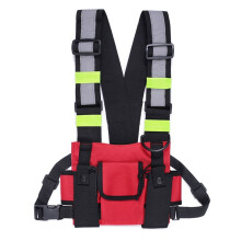 Walkie Talkie Dubbele Borsttas Radio Reflecterende Borstharnas Houder Tas Vest Rig Walkie Talkies Voorpakket Etui D