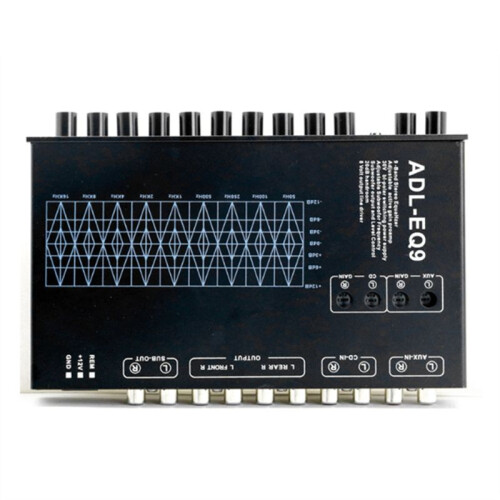 9 Band Equalizer High Performance 9 Equalization Bands 12V  for Boat RV Car Metal with CD AUX Input DSP Chip Output 2