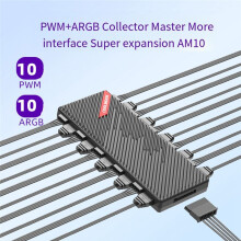 COOLMOON 1 to 10 PWM ARGB Hub Splitter 4 Pin PWM 3 Pin Addressable ARGB Adapter Magnetic Suction 5V 3Pin Cooling Fan Controller