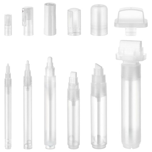 6Pcs Graffiti Markers Set Clear Refillable Paint  11/13.5/17/18.5/24/46.5mm Empty Markers Set