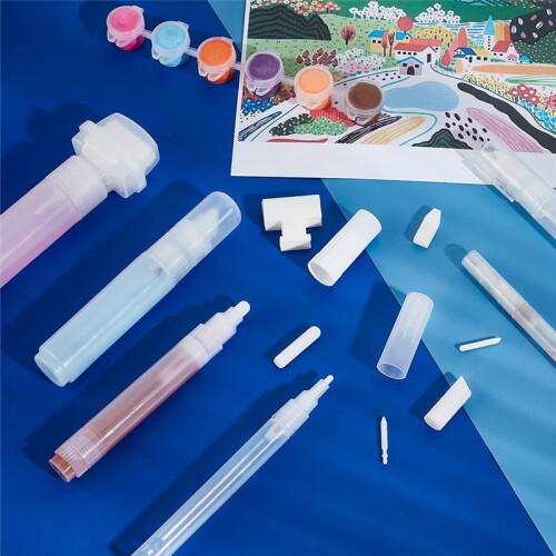 6Pcs Graffiti Markers Set Clear Refillable Paint  11/13.5/17/18.5/24/46.5mm Empty Markers Set