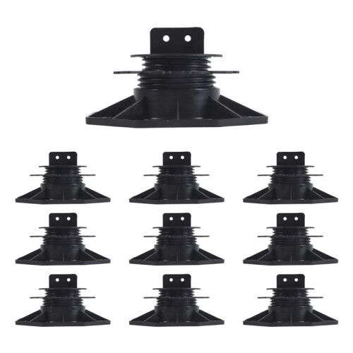 10Pack Justerbart Däcksstöd Piedestal Deck Foundation Base Support för Flytande Däck Plattform Däck Golvhöjd