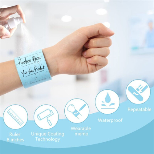 Wearable Nurse Notepad Wristbands, 2 Pack Silicone Reminder Bracelet Write  Memo,