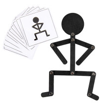 Sport Homme en Bois Matériel Bricolage Puzzle Jouets Jeu Éducatif Jouet D'Apprentissage Précoce pour Enfants Entraînement de Motricité Fine Noir