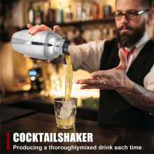 6PCS Cocktail Shaker, Drink Shakers Cocktail,Stainless Martini Shaker, Cocktail Shaker with Strainer, 250ml