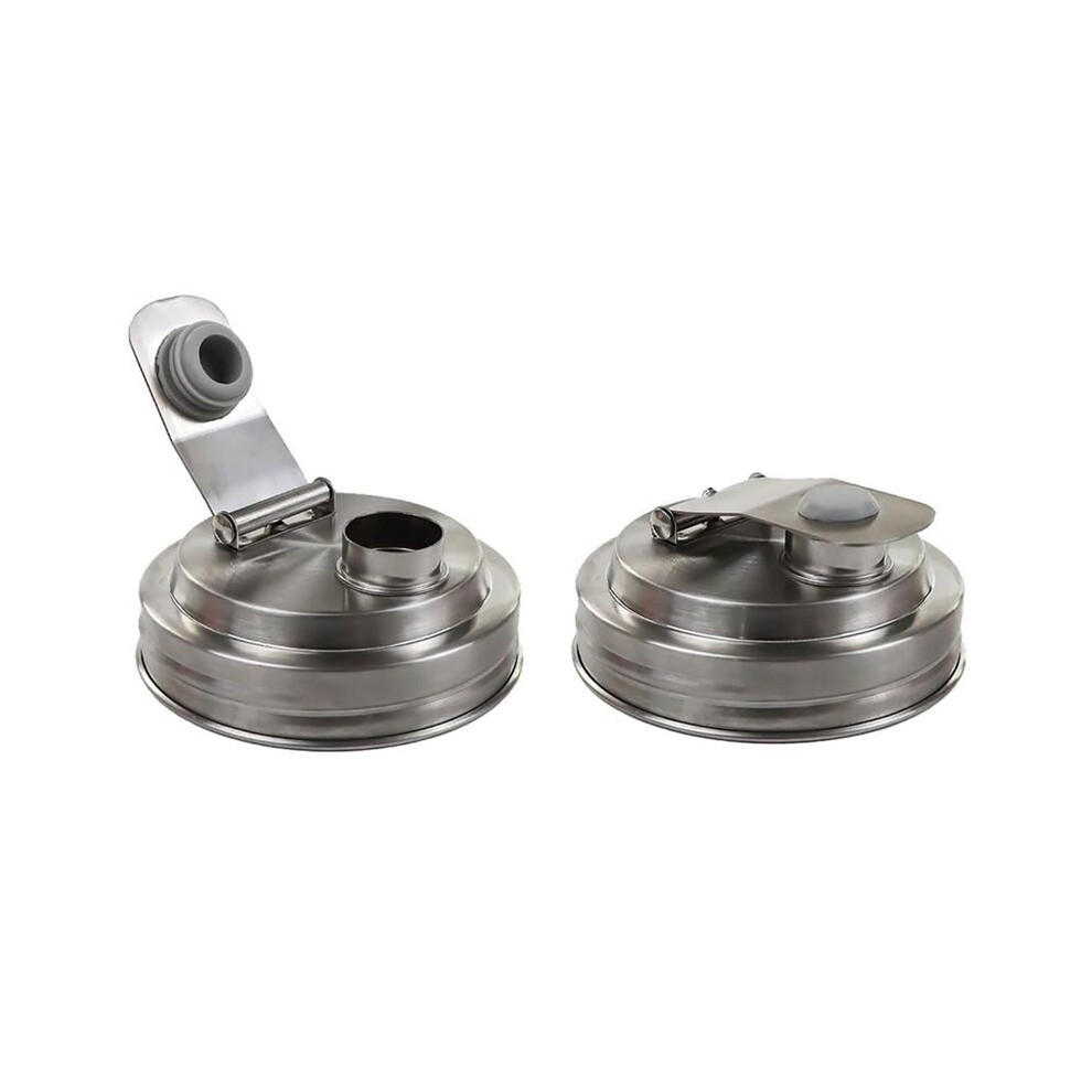 2Pc Wide Mouth Mason Jar Stainless Steel Pour Spout Lid,Reusable Mason Jar Lids For Wide Mouth Mason Jars,Without Handle 4711839448920