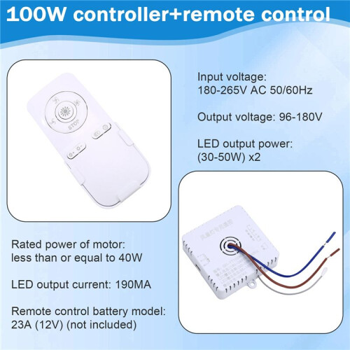 Bedroom Ceiling Fan Light Remote Control 100W Receive Controller Driver Fan Light Accessories 30-50W X 2 2