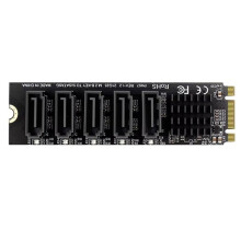 M.2 NGFF B-Key to 5 Port Expansion Card 6Gbps Expansion Card JM575 Chipset Support SSD and HDD