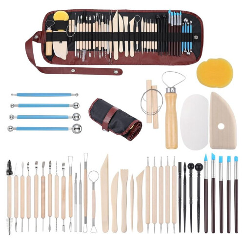43PCS Pottery Tools Clay Sculpting Tools Polymer Clay Tools Kit Ceramic Tools for DIY Handcraft