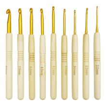 9pcs 135mm Bamboo Crochet Hook Wooden Handle Crochet Hooks Knitting Needles Sets for Making Sewing Blankets Yarn Crafts