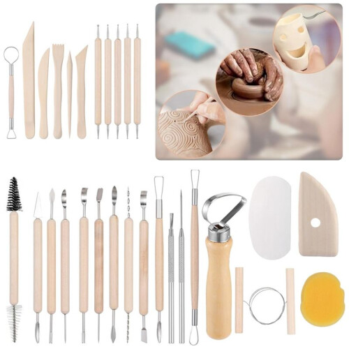 43PCS Pottery Tools Clay Sculpting Tools Polymer Clay Tools Kit Ceramic Tools for DIY Handcraft 1