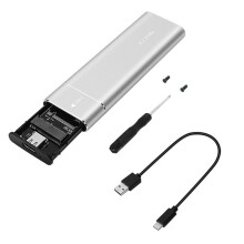 Obudowa Nvme Adapter M2 SSD USB 3.1 Typu C Zewnętrzny Protokół M i dla B&M Obsługuje Ethernet Klucze Grafika Srebrny