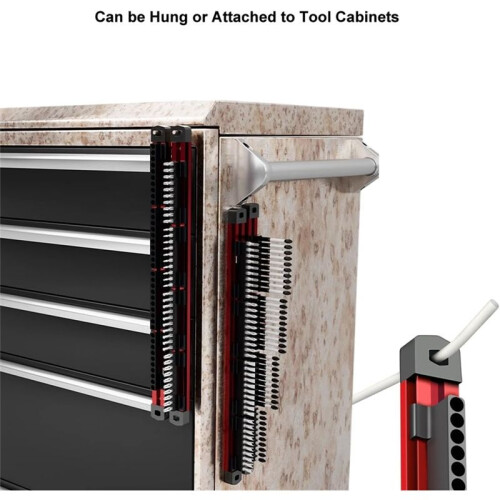 1/4 Hex Bit Organizer,40 Holes Slidable Screwdriver Bit Rail Holder with Magnetic Base for Drill Bits Storage 1