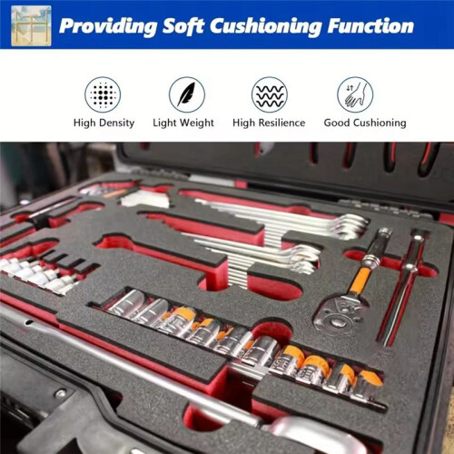 2PCS Customizable EPE Foam Sheets for Toolbox Organization, Shock-Absorbing Protection 400x300x50mm 1