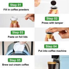 Fyllningsbara Tomma Aluminiumfoliekapslar, Kompatibla med Kaffekapslar, Gör Egna Espressokoppar och Filter (100 Kapslar + 100 Lock)