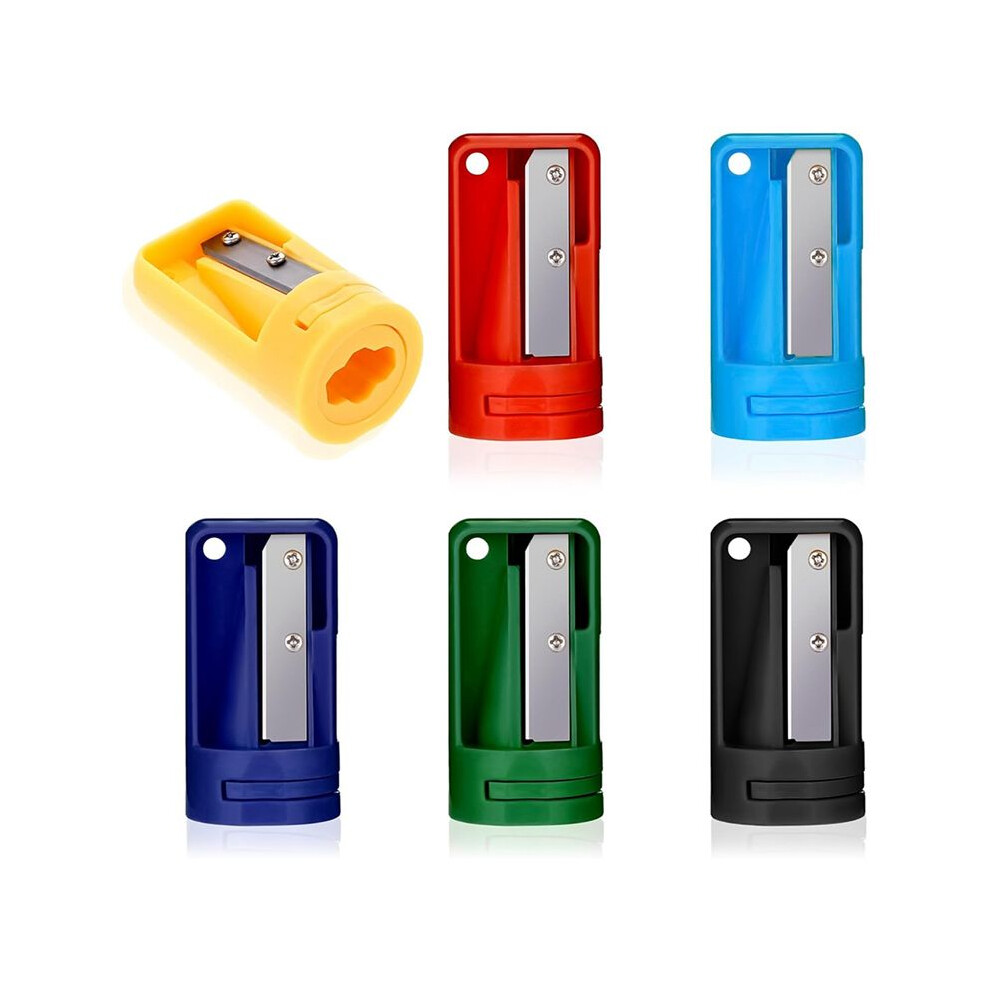 6 Pack Carpenter Pencil Sharpener, Colourful Manual Portable Woodwork Pencil Cutter, Portable Pencil Sharpening Tool 6133053097841