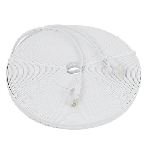 Cat 6 Ethernet Cable 100 Ft (30 Meters) Flat Slim Long Internet Network LAN Patch Cords, Cat6 High Speed Computer Wire 2