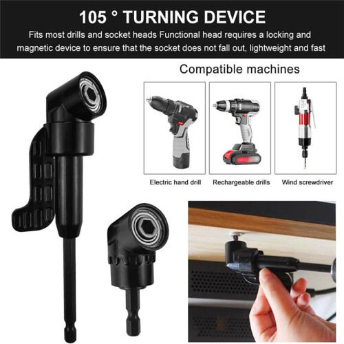 6Pcs Right Angle Drill Attachment Set with Hex Socket Adapters and 105 Angle Drill Adapters 2