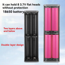 8 Slots 18650 DIY Power Bank Case PD 45W Fast Charging DIY Battery Box Cell Holder Shell No Soldering for Laptop Black
