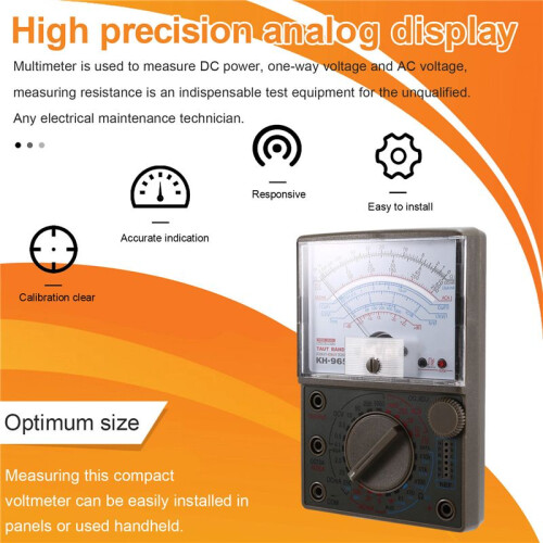 KH-965 Analog Multimeter Mechanical Pointer Meter AC/ Voltage Current Resistance Meter with Test Pen Multi Tester 2